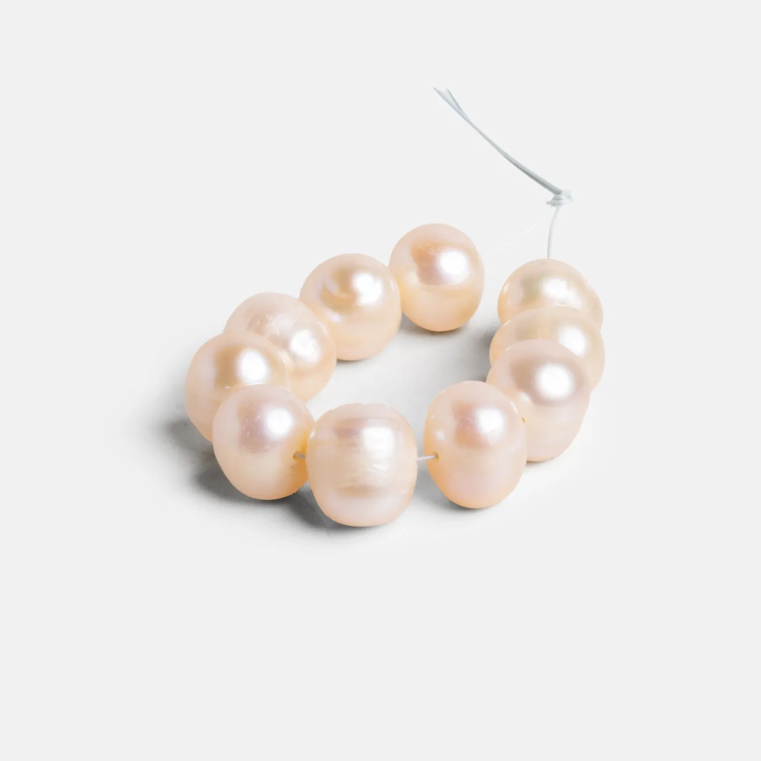 11x10mm Peach Baroque Side-Drilled Pearls - Set of 10