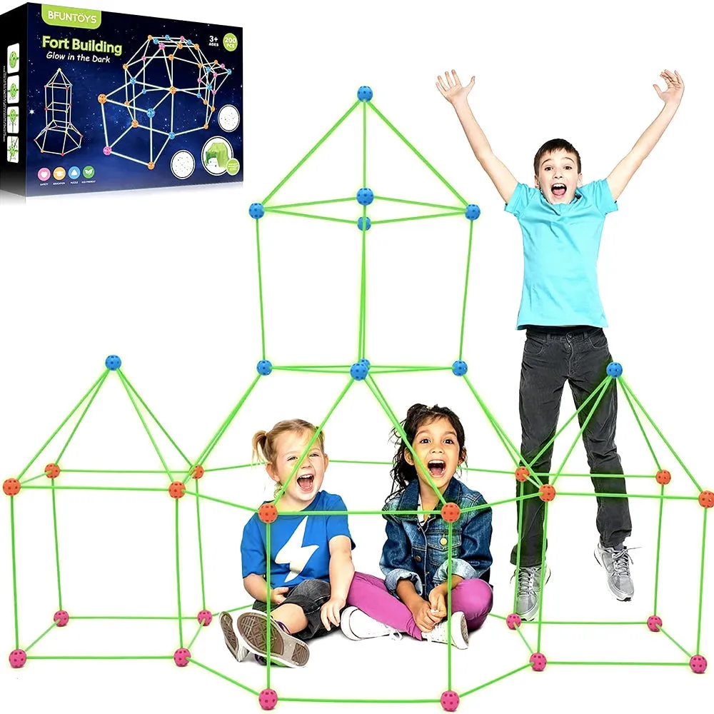 154 PCS Fort Building Kit Glow in The Dark For Kids Building