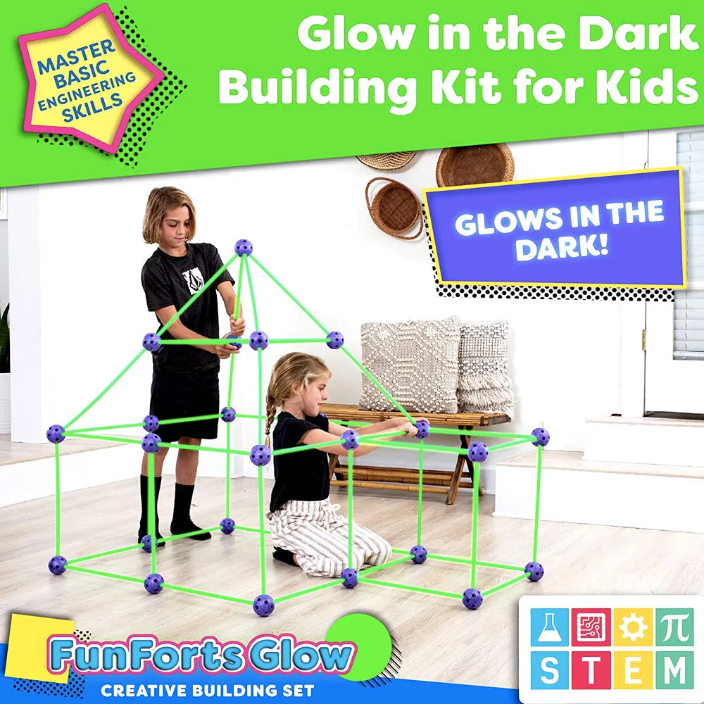 154 PCS Fort Building Kit Glow in The Dark For Kids Building