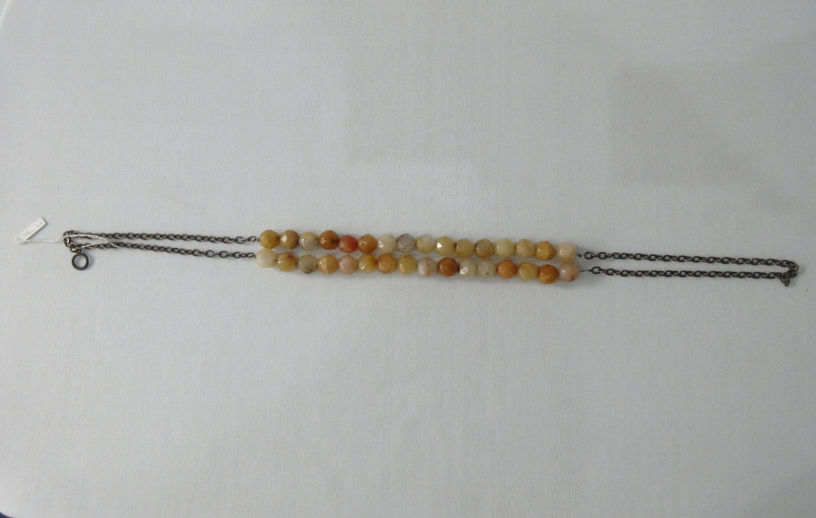 20A62 -Orange Ball Stone Necklace