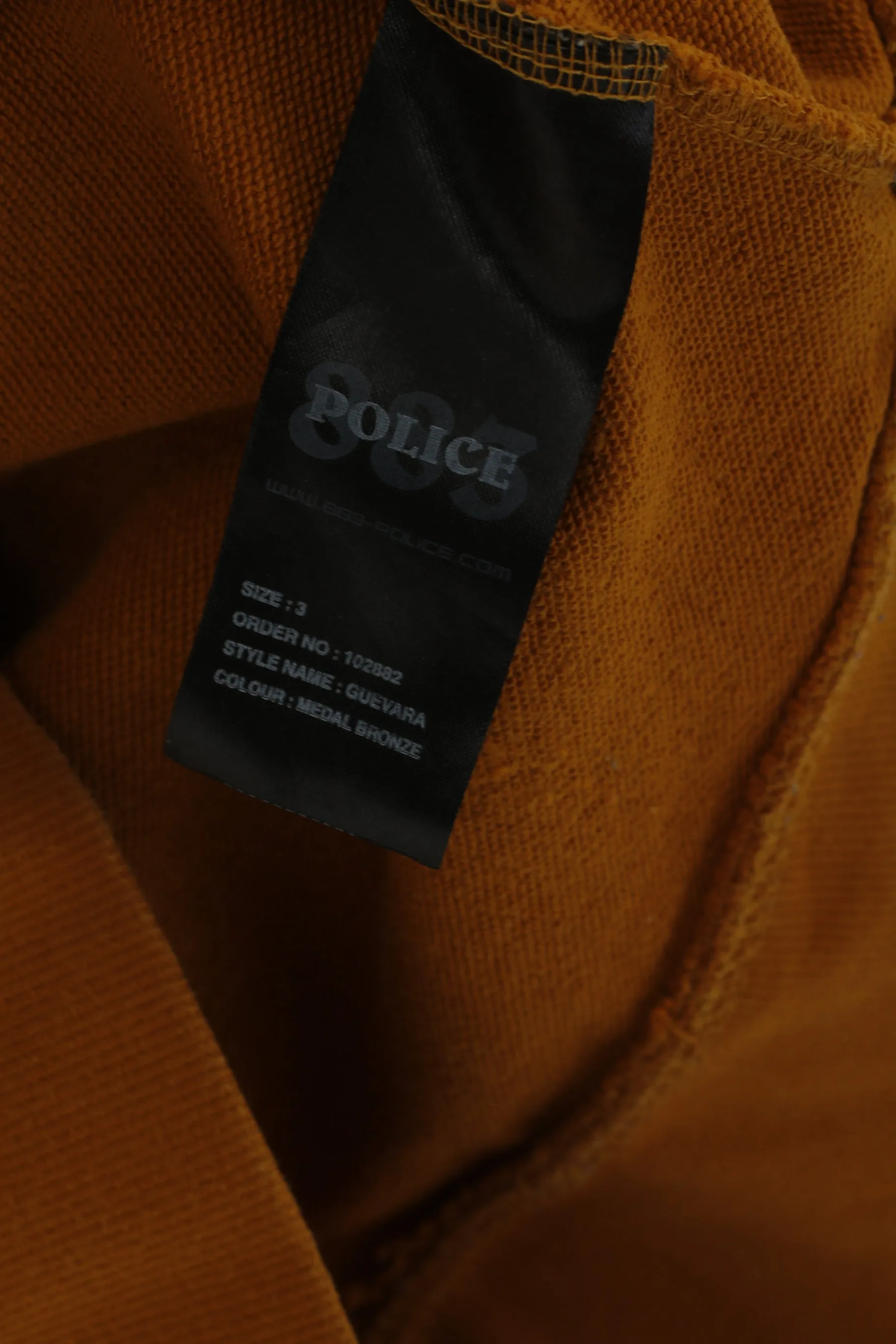 883 Police Men 3 S Sweatshirt Mustard Cotton Milano Crew Neck Sport Top