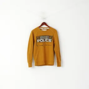 883 Police Men 3 S Sweatshirt Mustard Cotton Milano Crew Neck Sport Top