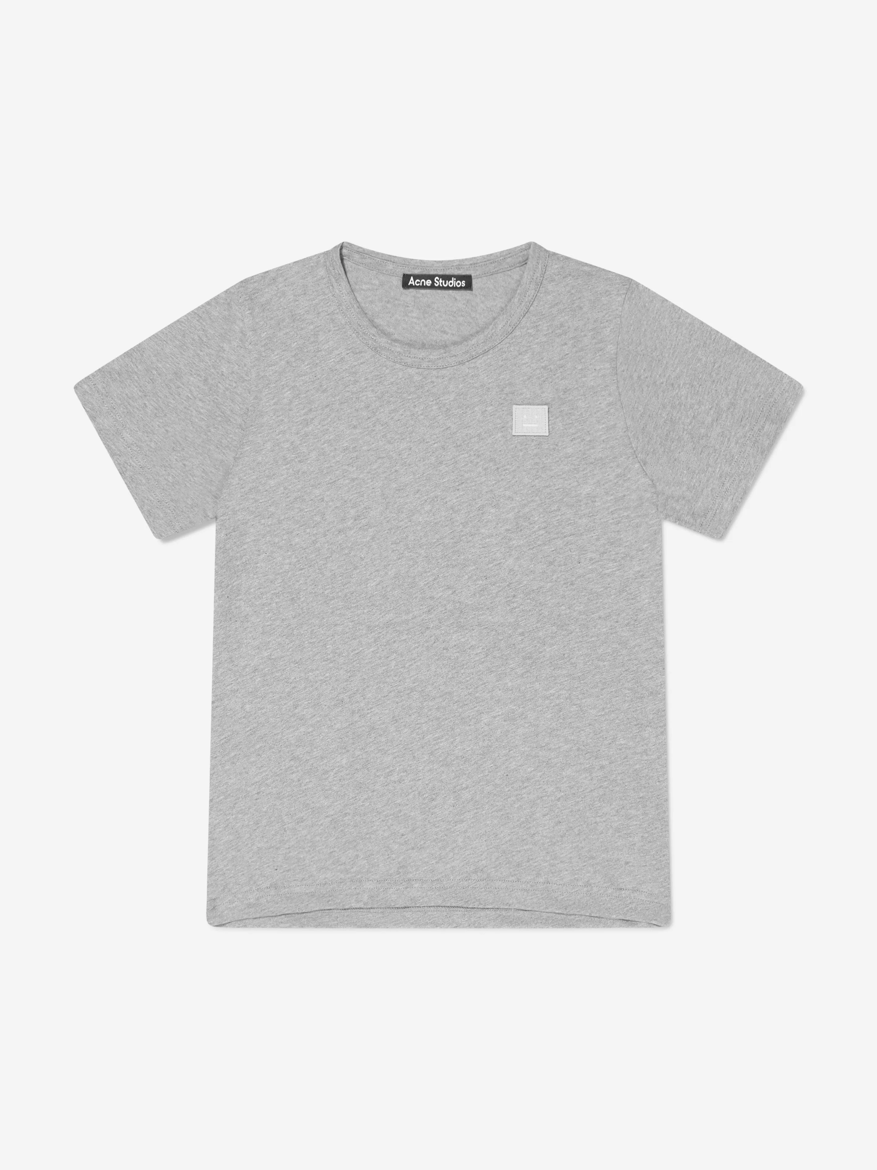 Acne Studios Kids Mini Nash Face Logo Patch T-Shirt in Grey