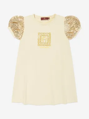 Aigner Girls Logo T-Shirt Dress in Beige