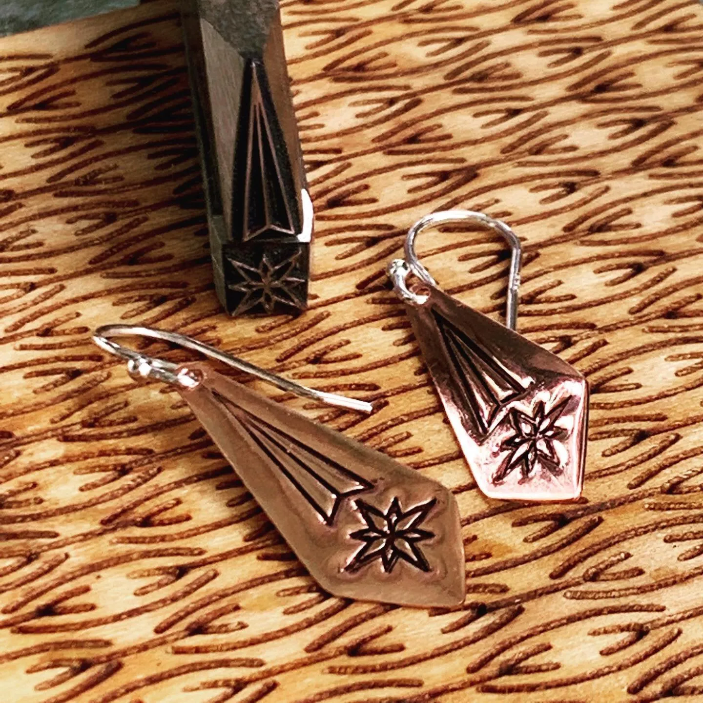 Fine Accents. Arrows, Boxed Circle, Star. Engraved Metal Hand Stamp.