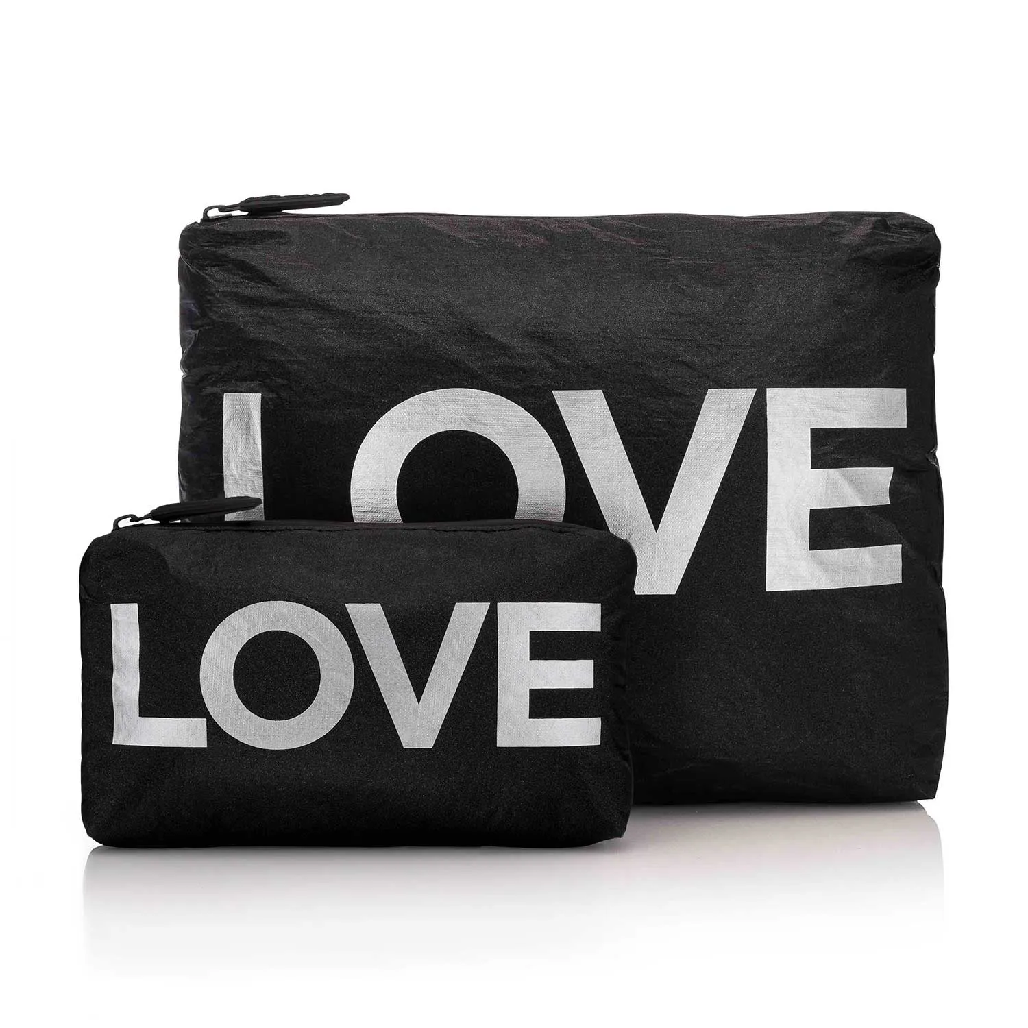 Hi Love Set of Two Shimmer LOVE "Organizational Bag Set"