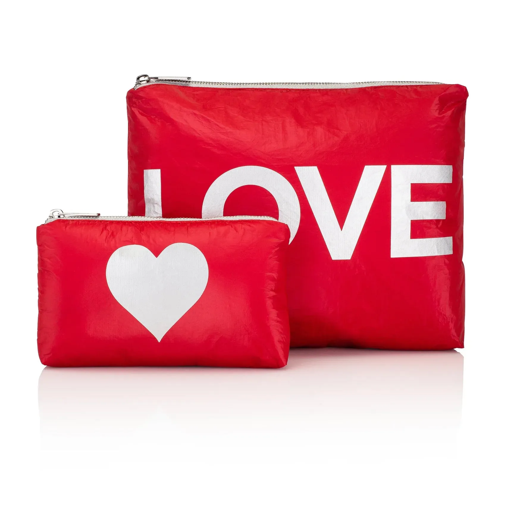 Hi Love Set of Two Shimmer LOVE "Organizational Bag Set"