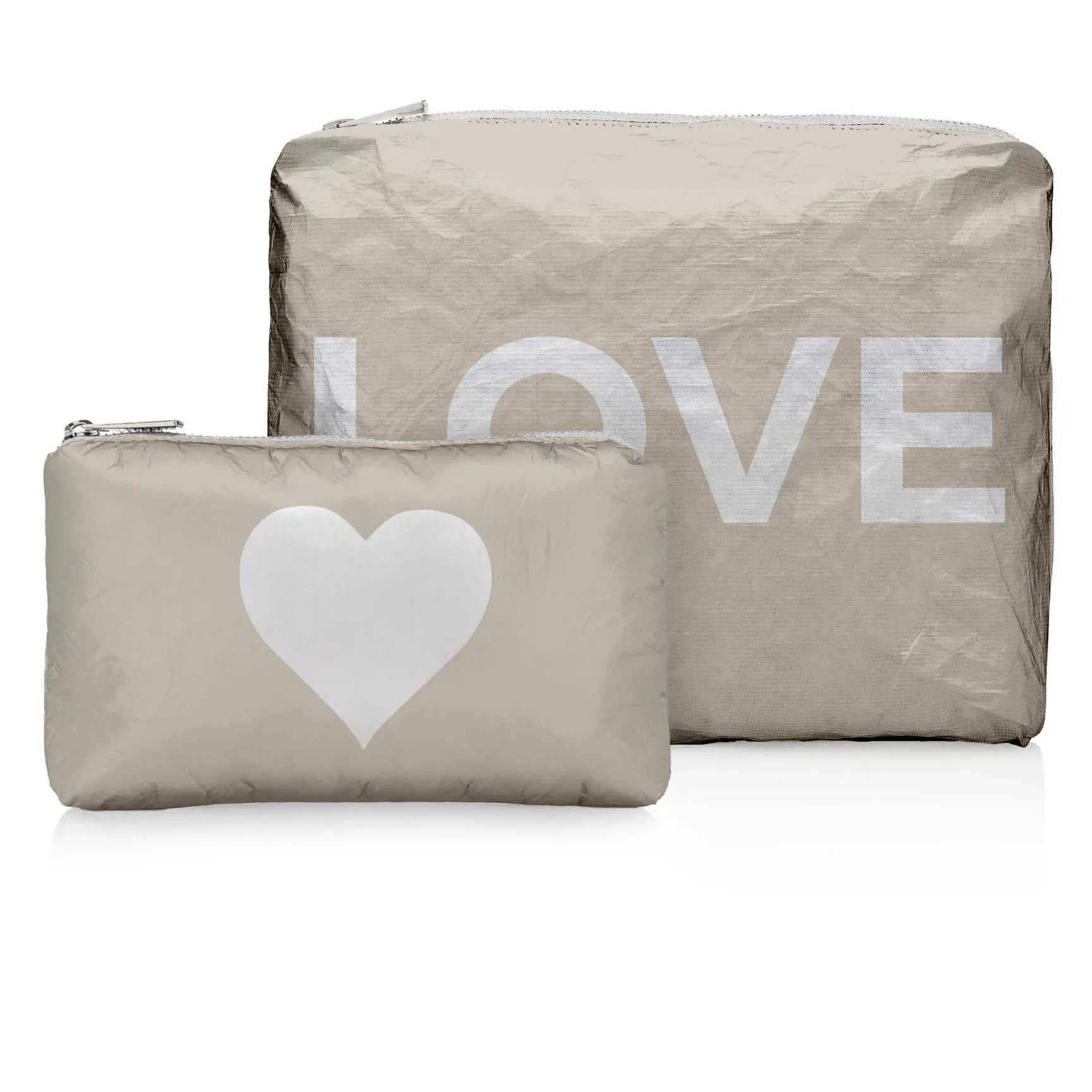 Hi Love Set of Two Shimmer LOVE "Organizational Bag Set"