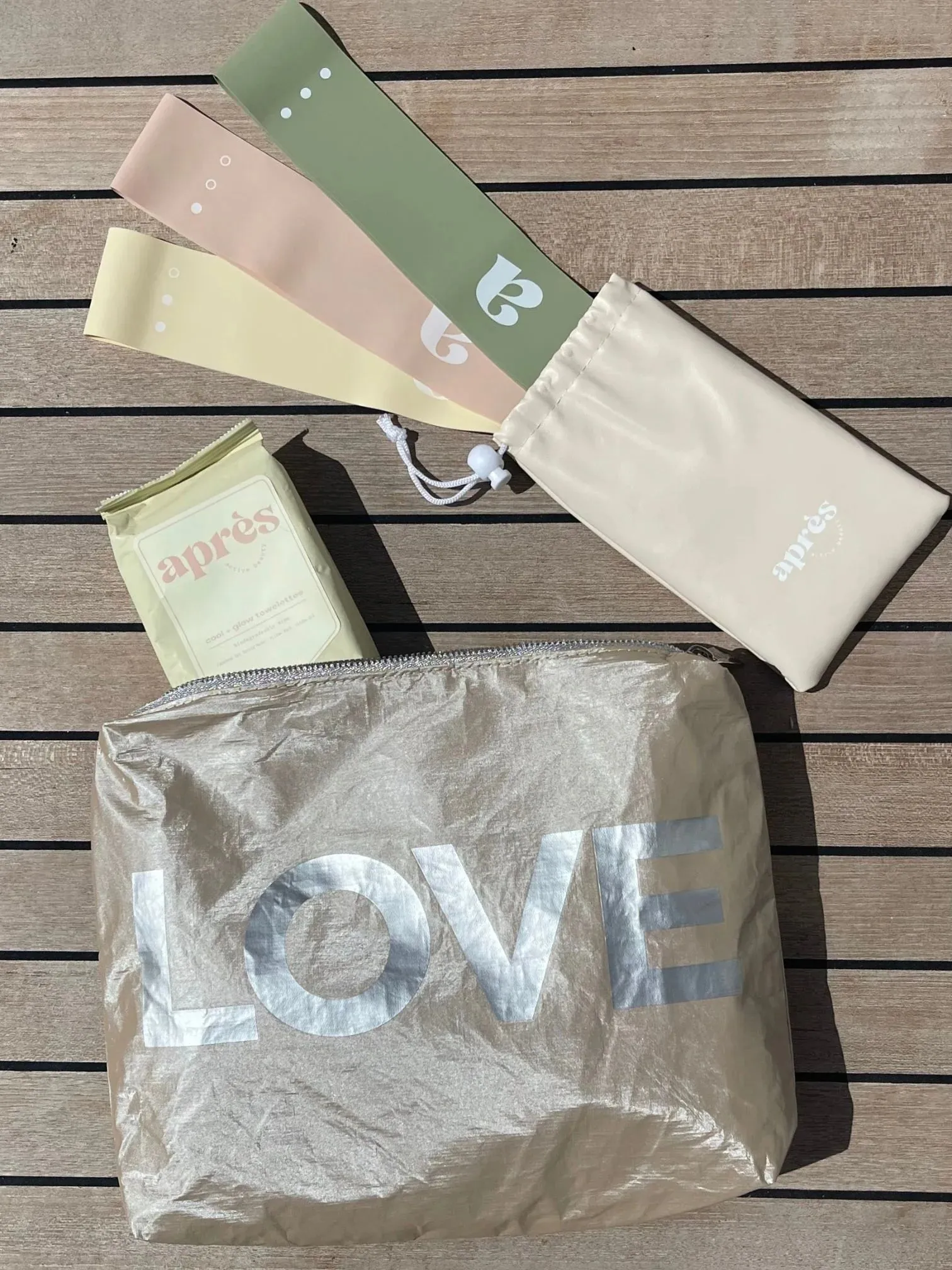 Hi Love Set of Two Shimmer LOVE "Organizational Bag Set"