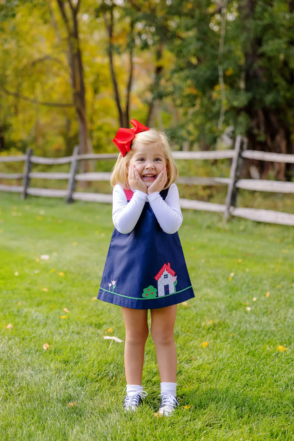 Jillian Jumper Set - Nantucket Navy with House Applique