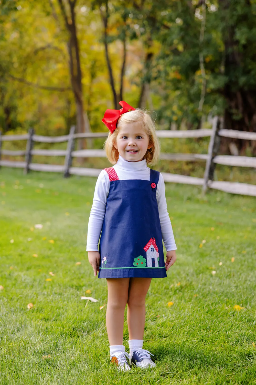 Jillian Jumper Set - Nantucket Navy with House Applique