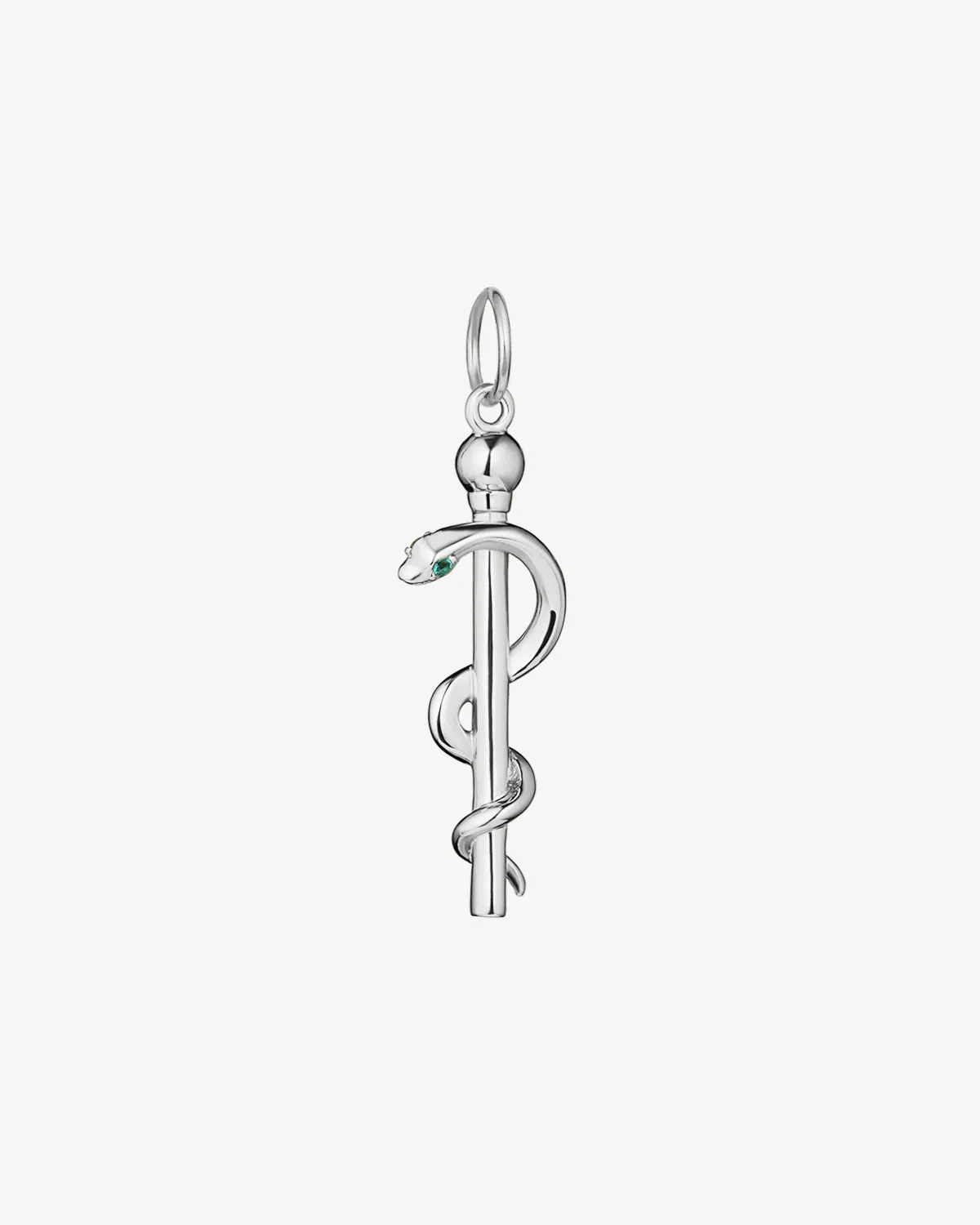 Modern Rod of Asclepius Pendant Charm