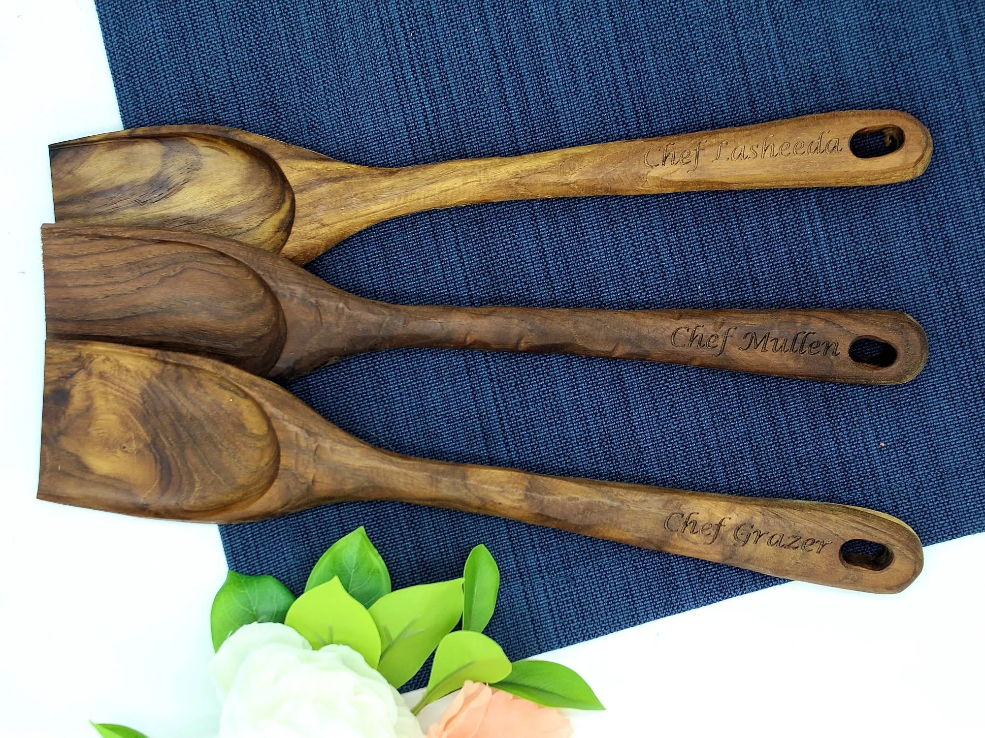 Rustic Handle Wooden Scraping Spoon