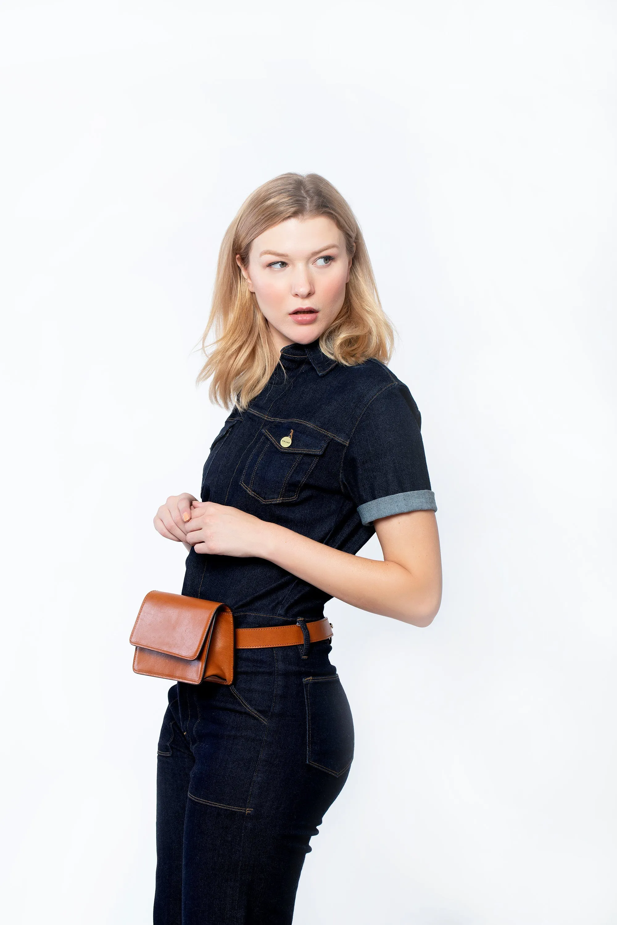 SSW - Parisian Leather Belt Bag in Black Noir