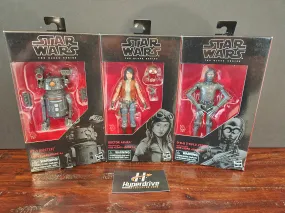 Star Wars: The Black Series Dr. Aphra, 0-0-0 (Triple 0), and BT-1 (BeeTee) ORIGINAL RELEASES