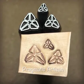 Trillium Abstract. Three available sizes, two bends. Engraved Metal Hand Stamp.