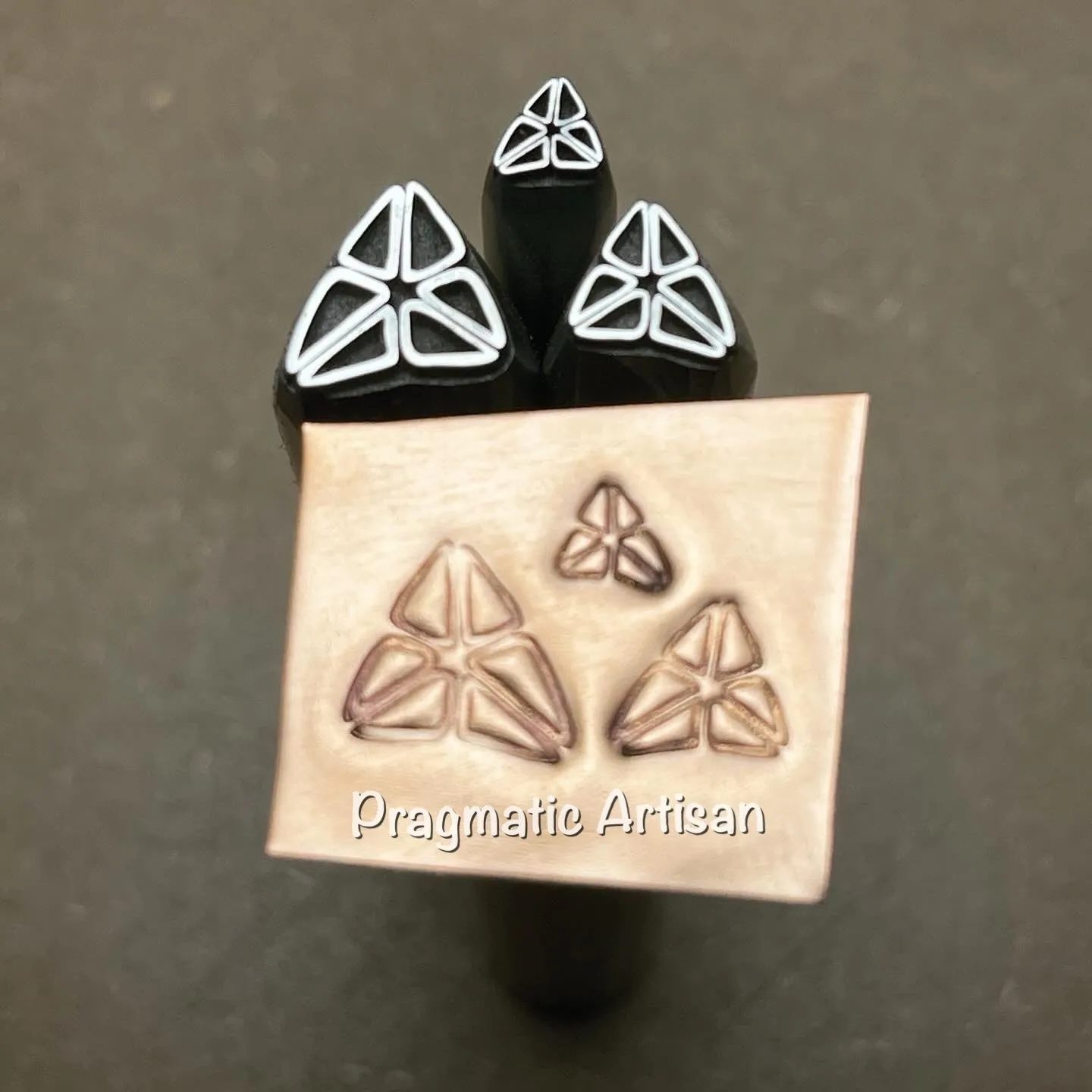 Trillium Abstract. Three available sizes, two bends. Engraved Metal Hand Stamp.